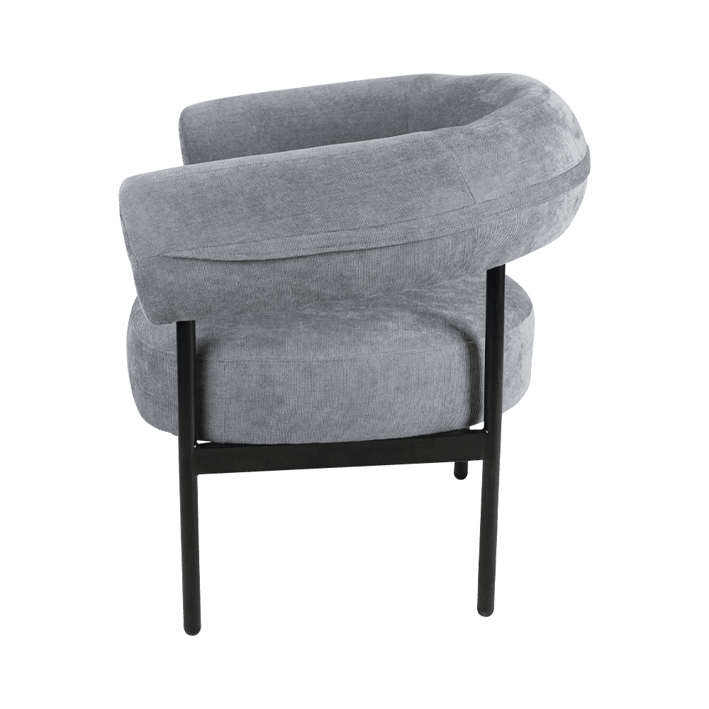 كرسي صالة إطار معدني رمادي