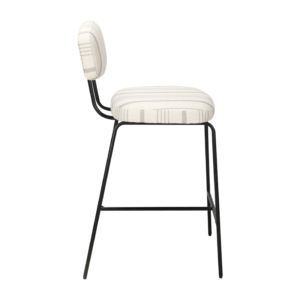 كرسي طعام منجد الساق المعدنية مع الظهر