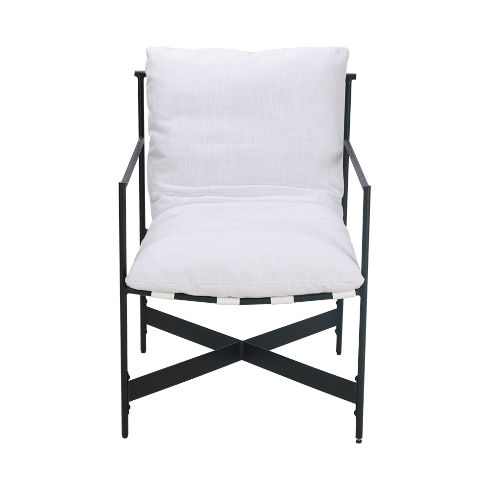 كرسي طعام من خشب المطاط الأبيض النسيج