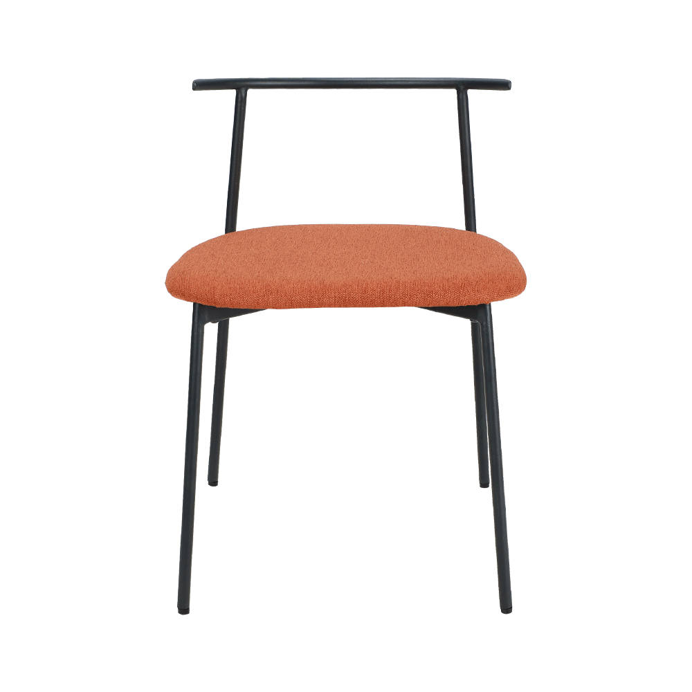 برتقالي منحني الساق المعدنية كرسي الطعام