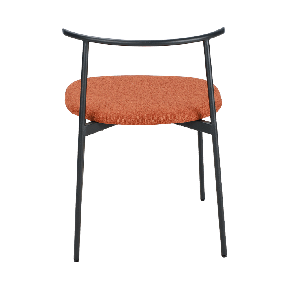 برتقالي منحني الساق المعدنية كرسي الطعام